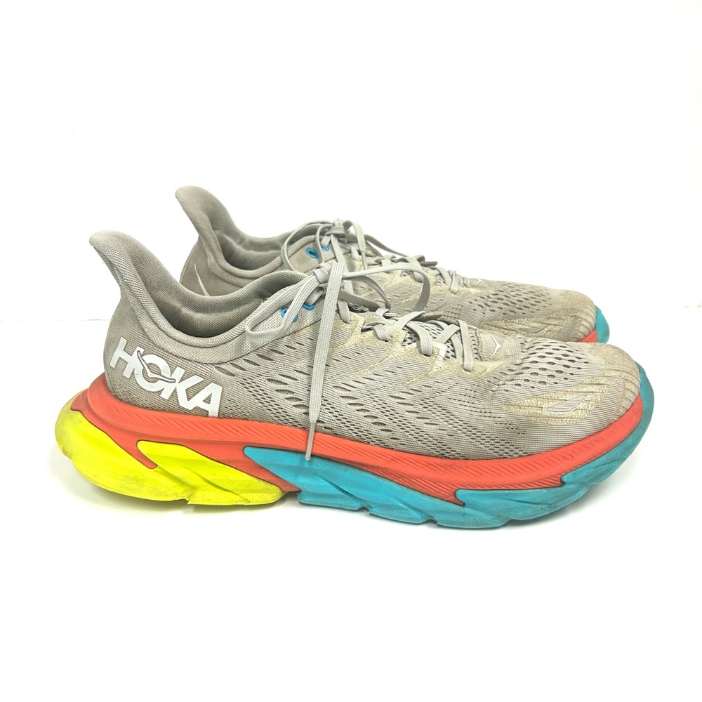 HOKA Men's Running Shoes Clifton Edge 11.5 Performance Sneakers Gray Multi - Picture 2 of 11